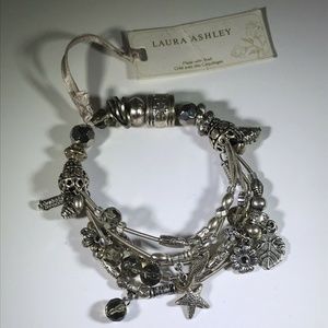 Laura Ashley Charm Stretch Bracelet New With Tags